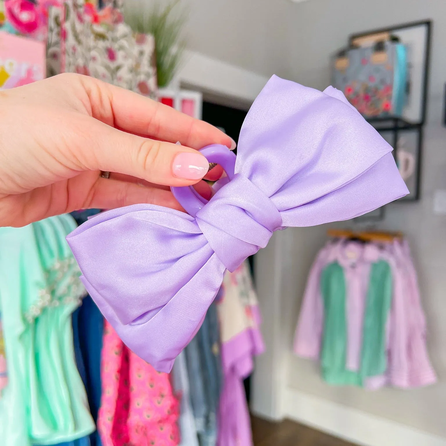 Claire Bow Clip - Lavender