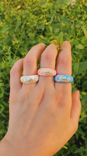 Colored Love Ring - Adjustable 925 Sterling Silver