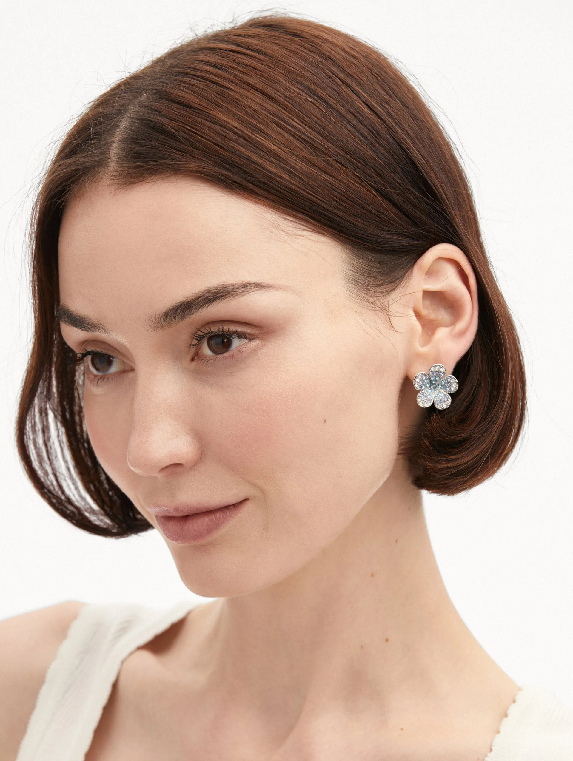 Crystal Flower Stud Earrings