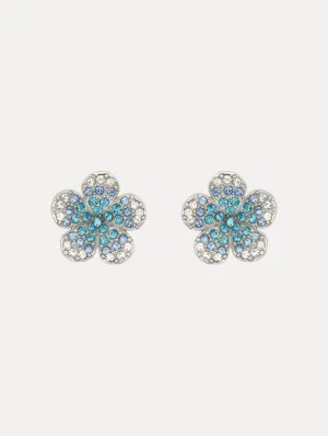 Crystal Flower Stud Earrings