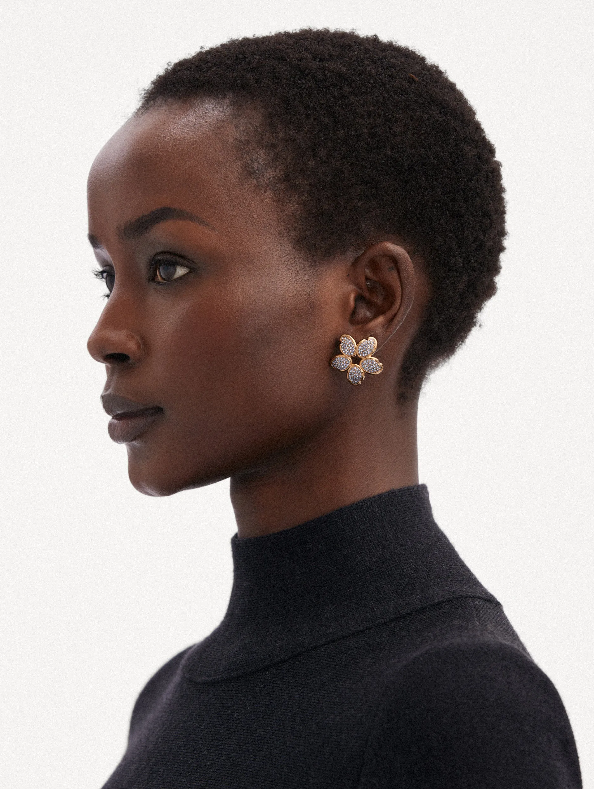Crystal O Flower Earrings