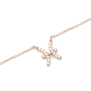 Crystal Zodiac Chain Necklace Rose Gold