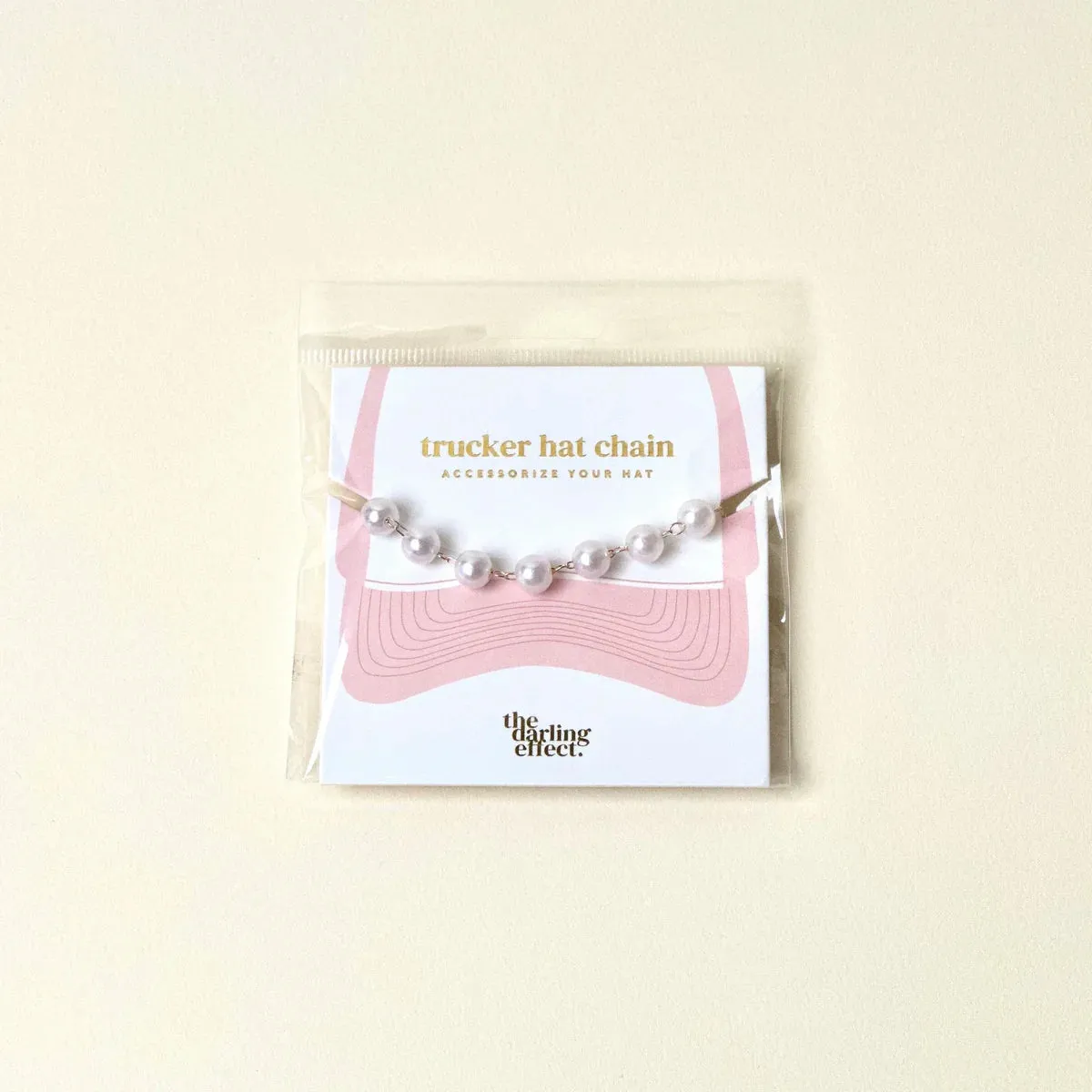 Dainty Pearl Gold Trucker Hat Chain