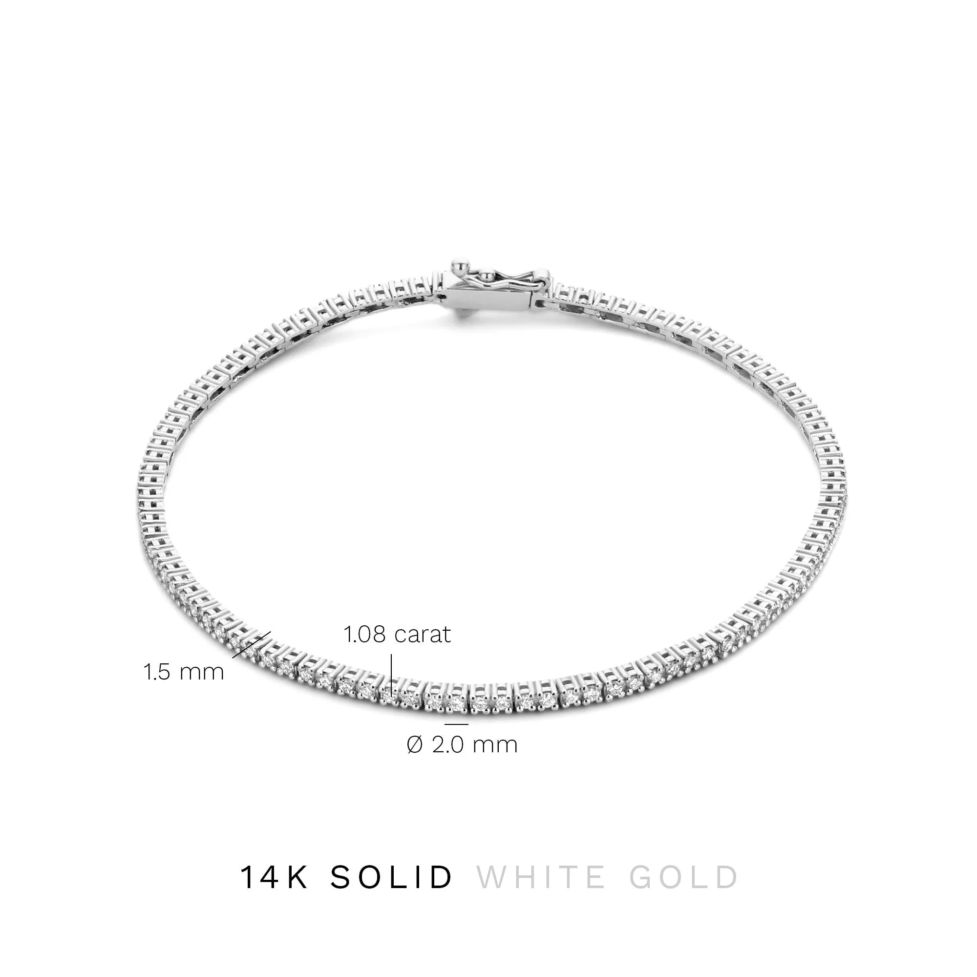 De la Paix Madeline 14 karat white gold bracelet with diamond 1.08 ct
