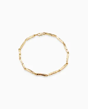 Delicate Hammered Bracelet | Yellow Gold