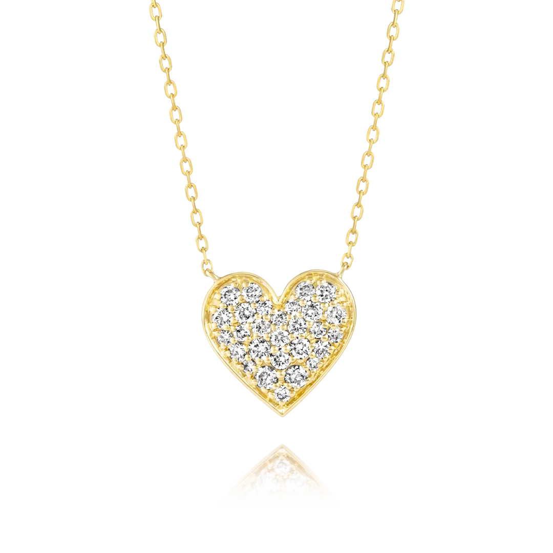 Diamond Heart Pendant Yellow Gold