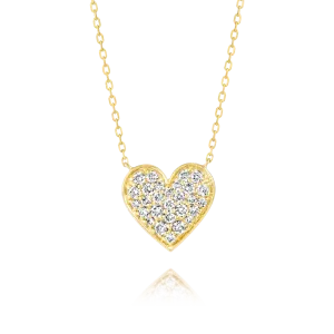 Diamond Heart Pendant Yellow Gold