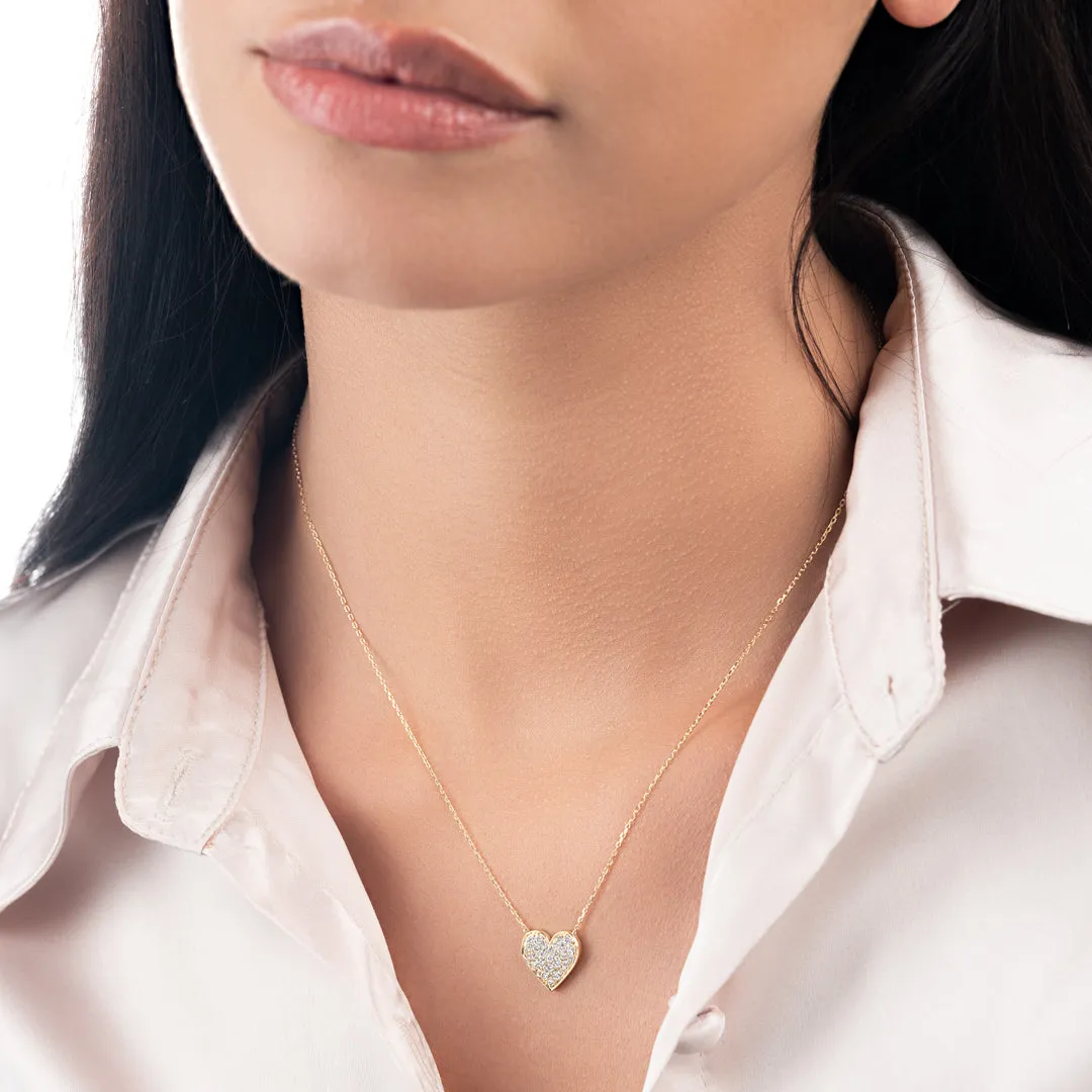 Diamond Heart Pendant Yellow Gold
