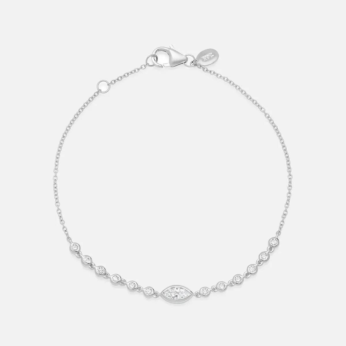 Diamond Marquise and Bezel Set Sun Ray Bracelet