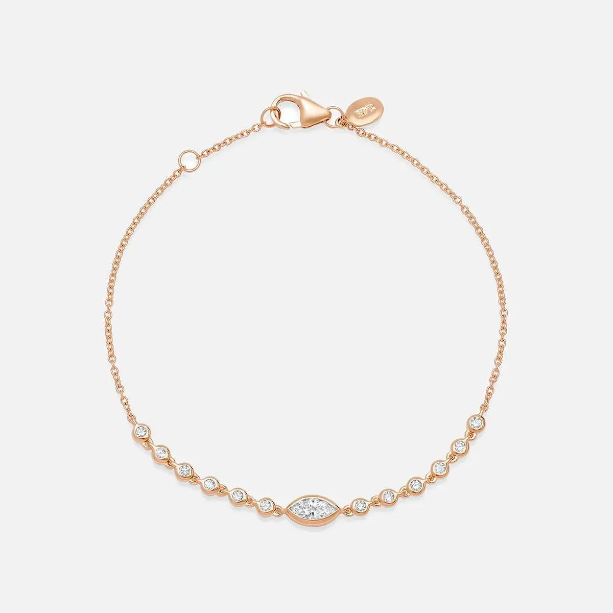 Diamond Marquise and Bezel Set Sun Ray Bracelet