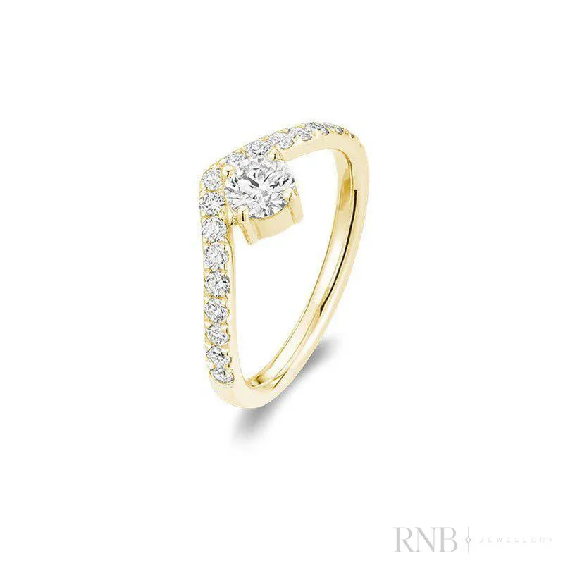 Diamond V Shape Engagement Ring