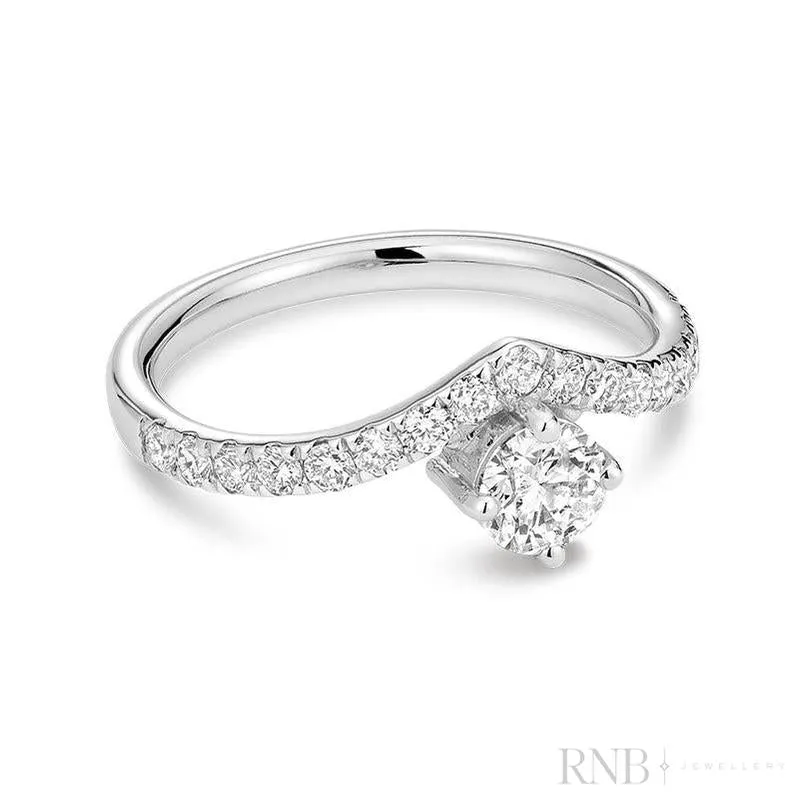 Diamond V Shape Engagement Ring