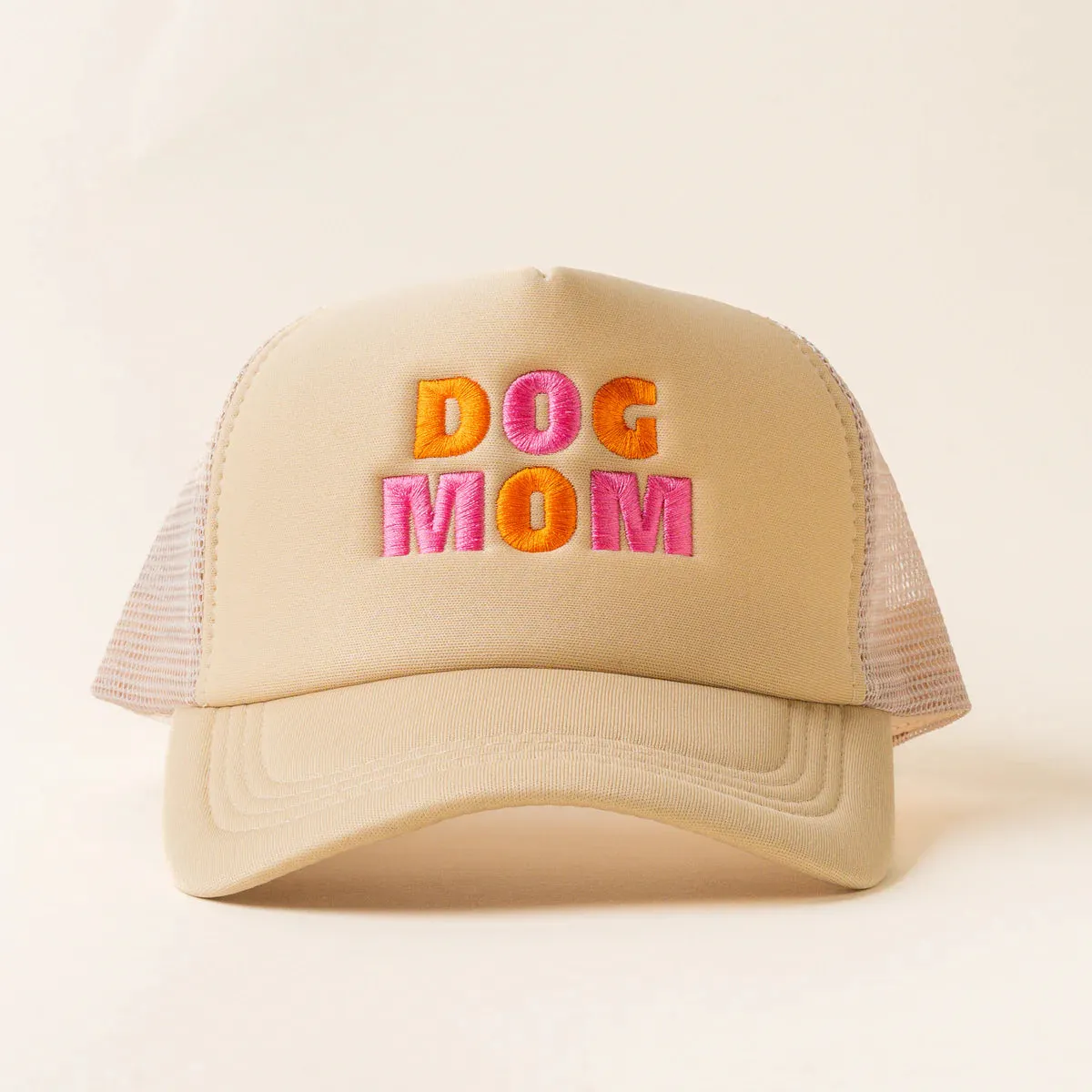 Dog Mom Trucker Hat - Tan