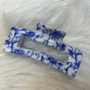 Dreaming Floral Blue & Hair Claw Clip
