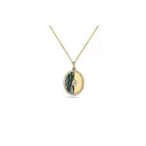 Eclipse Harmony Abalone and Gold Pendant Necklace