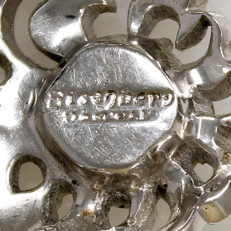 Eisenberg Original Crystal & Sterling Silver Brooch