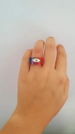 Elegant Ice Eye Ring - 925 Sterling Silver Gold Plated