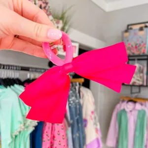 Elle Bow Clip - Hot Pink