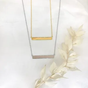 Engravable - 925/18k Vermeil Bar Necklace
