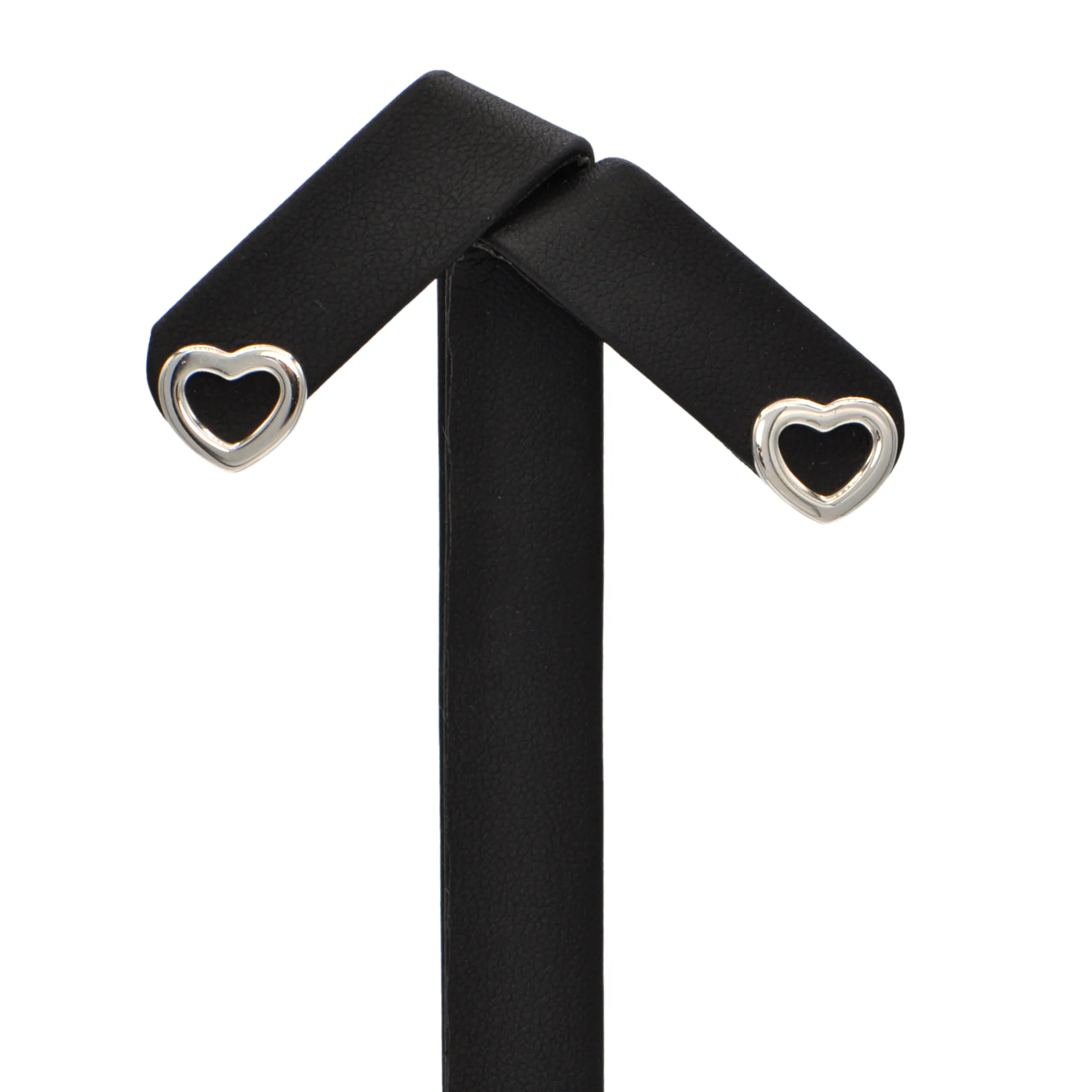 Estate Tiffany & Co. Sterling Silver Open Heart Stud Earrings