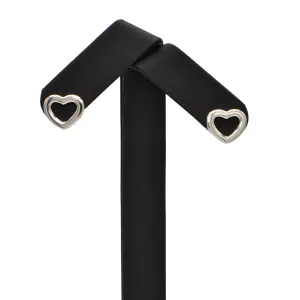 Estate Tiffany & Co. Sterling Silver Open Heart Stud Earrings