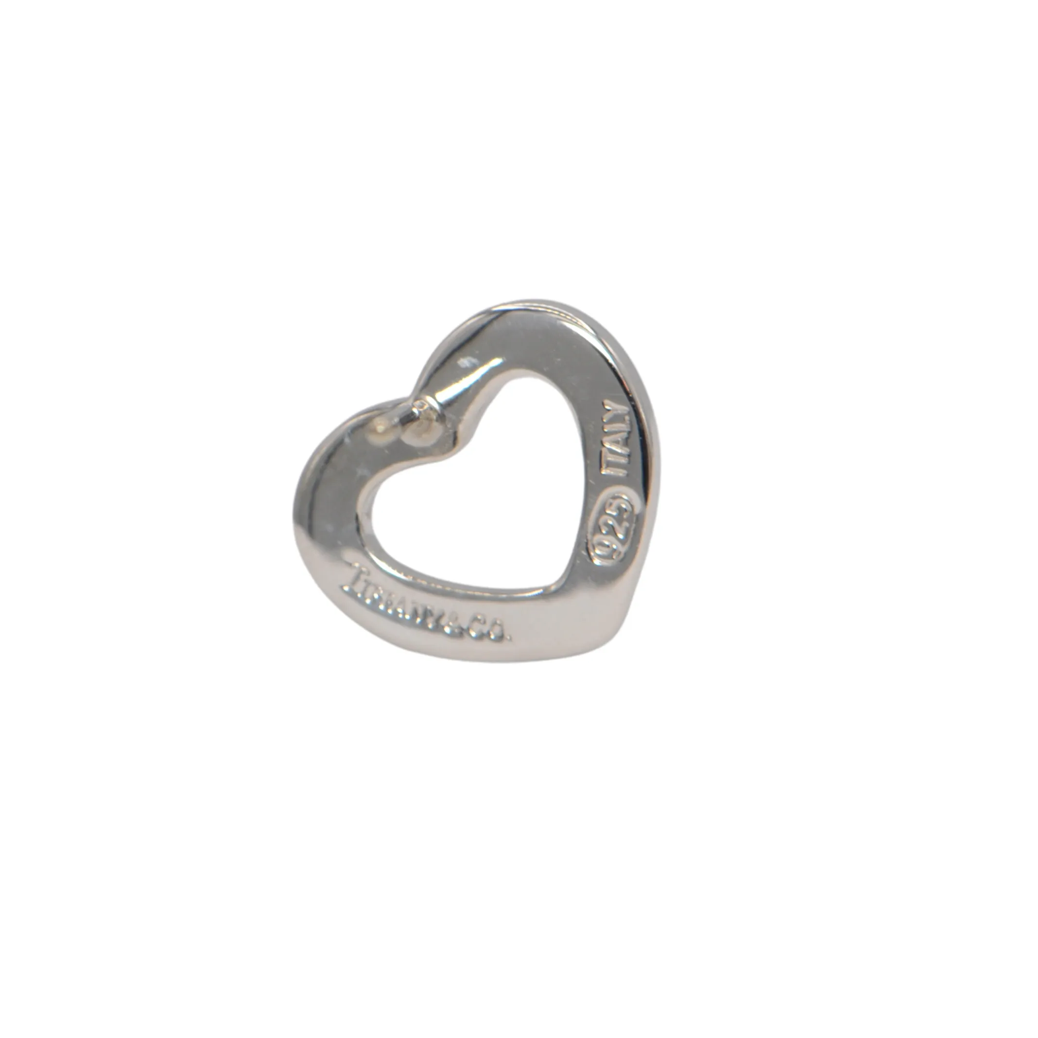 Estate Tiffany & Co. Sterling Silver Open Heart Stud Earrings