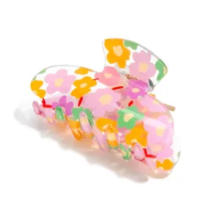 Flower Printed Claw Clips