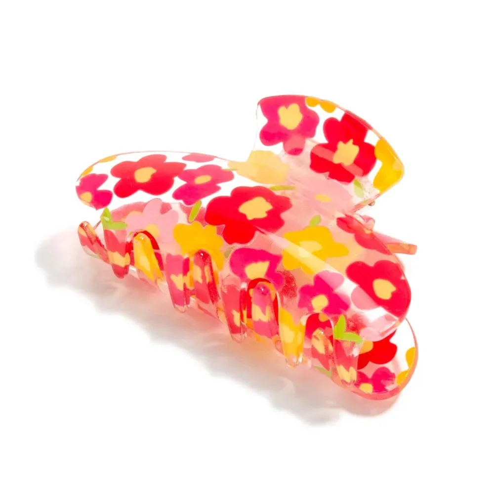 Flower Printed Claw Clips