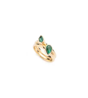 Forever & Always a Pair - Love : 1.7 Blue Sapphire Bookend Ring Stack