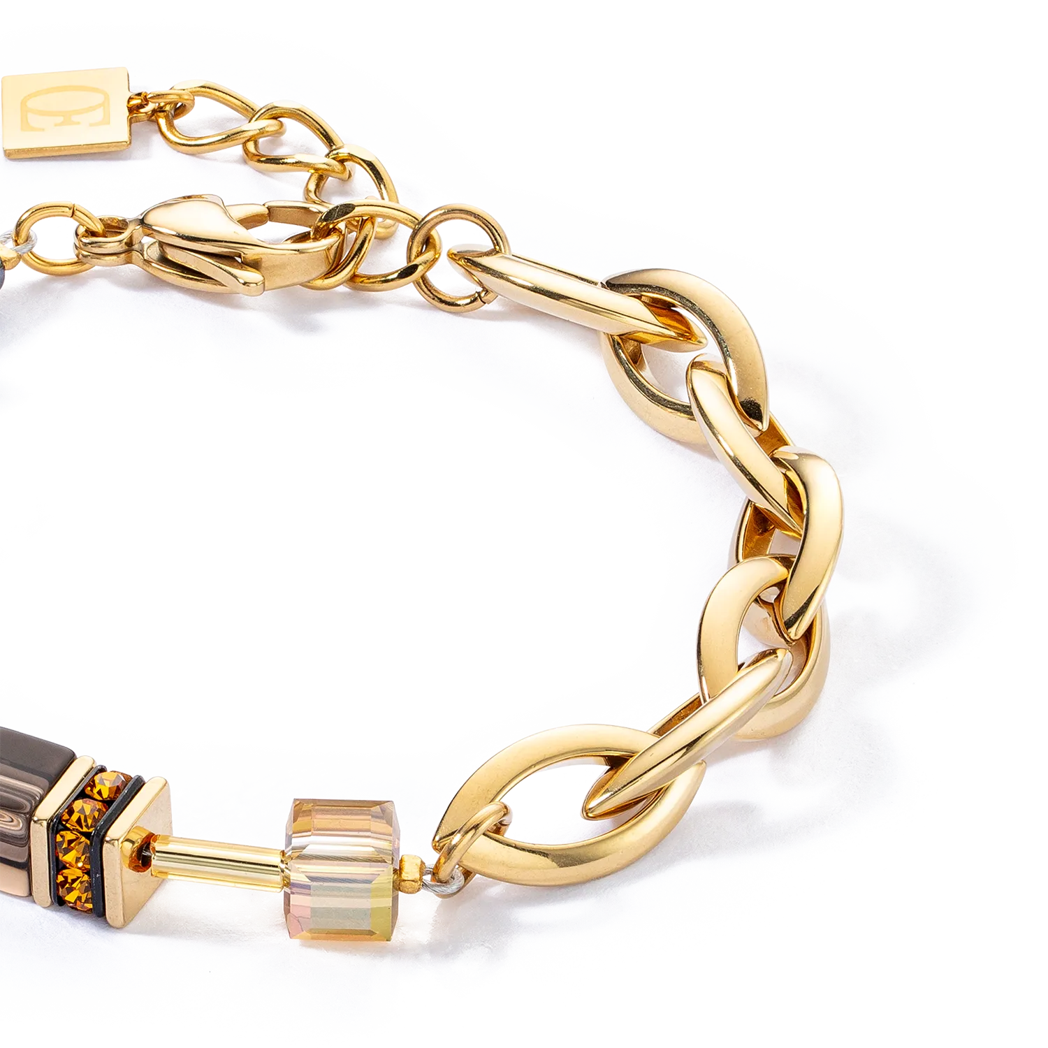 GeoCUBE? Chunky Chain bracelet gold-brown