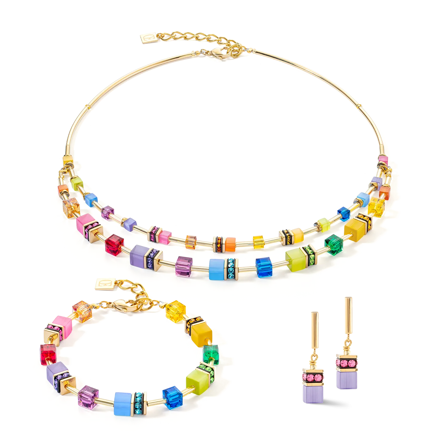 GeoCUBE? Iconic Layer bracelet gold-rainbow