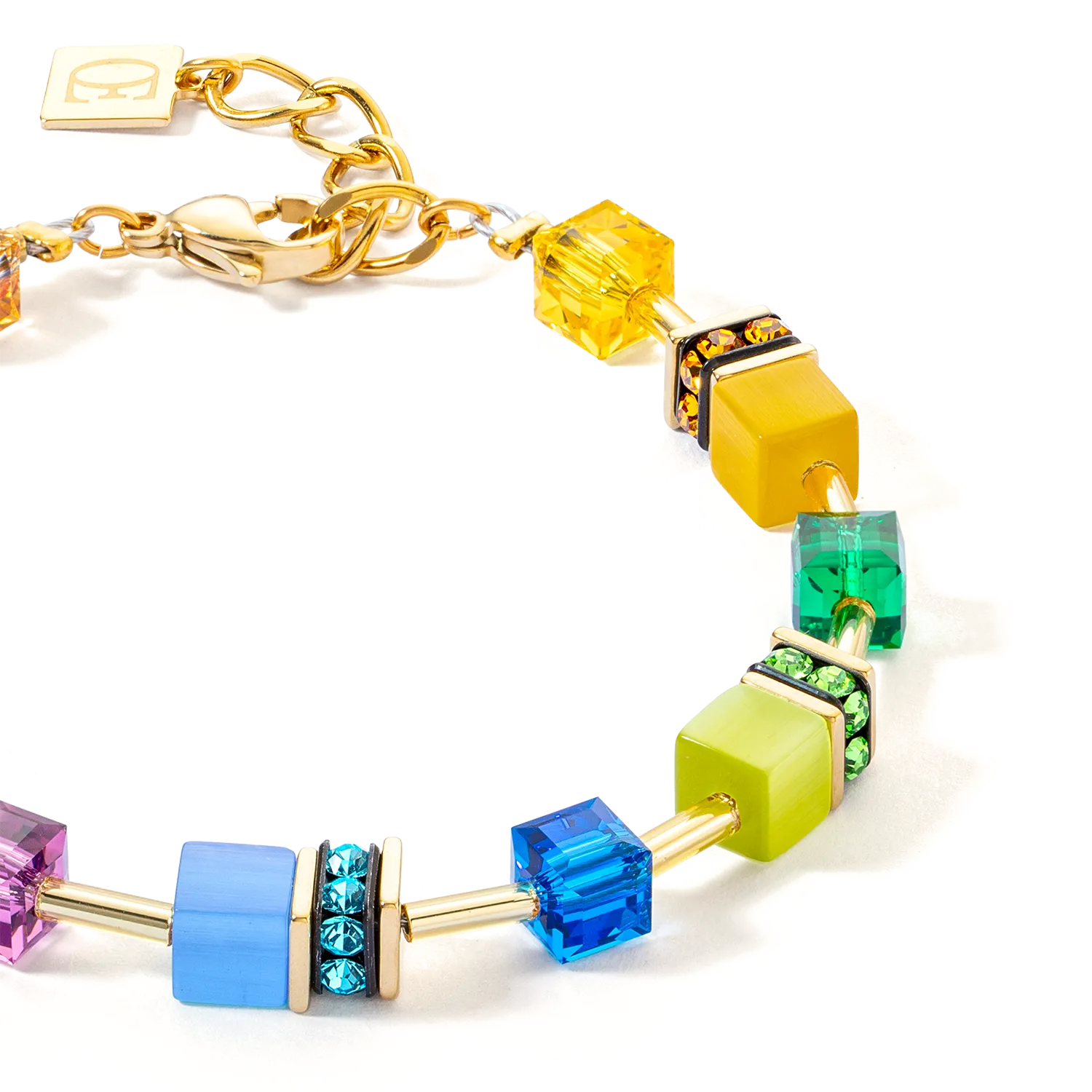 GeoCUBE? Iconic Layer bracelet gold-rainbow