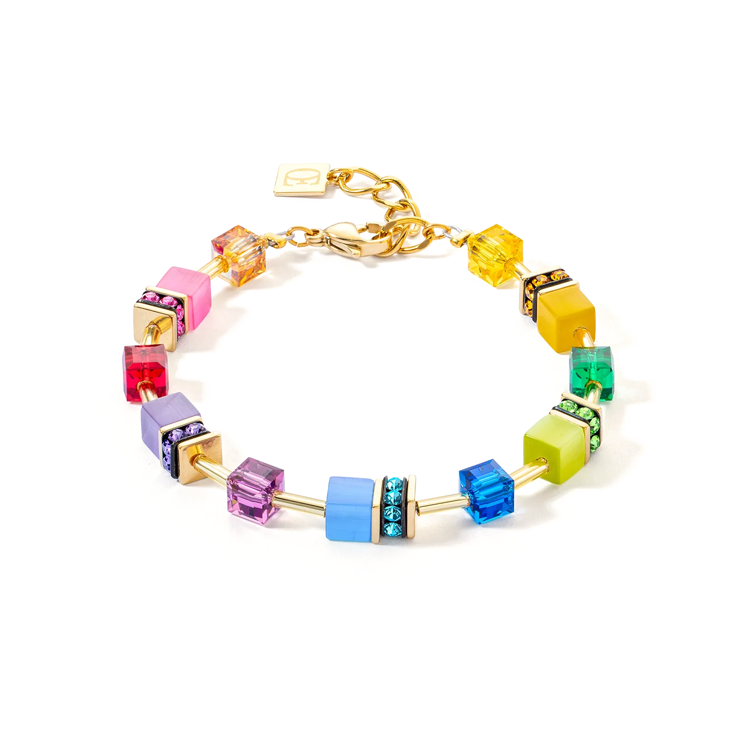 GeoCUBE? Iconic Layer bracelet gold-rainbow