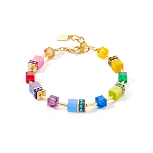 GeoCUBE? Iconic Layer bracelet gold-rainbow