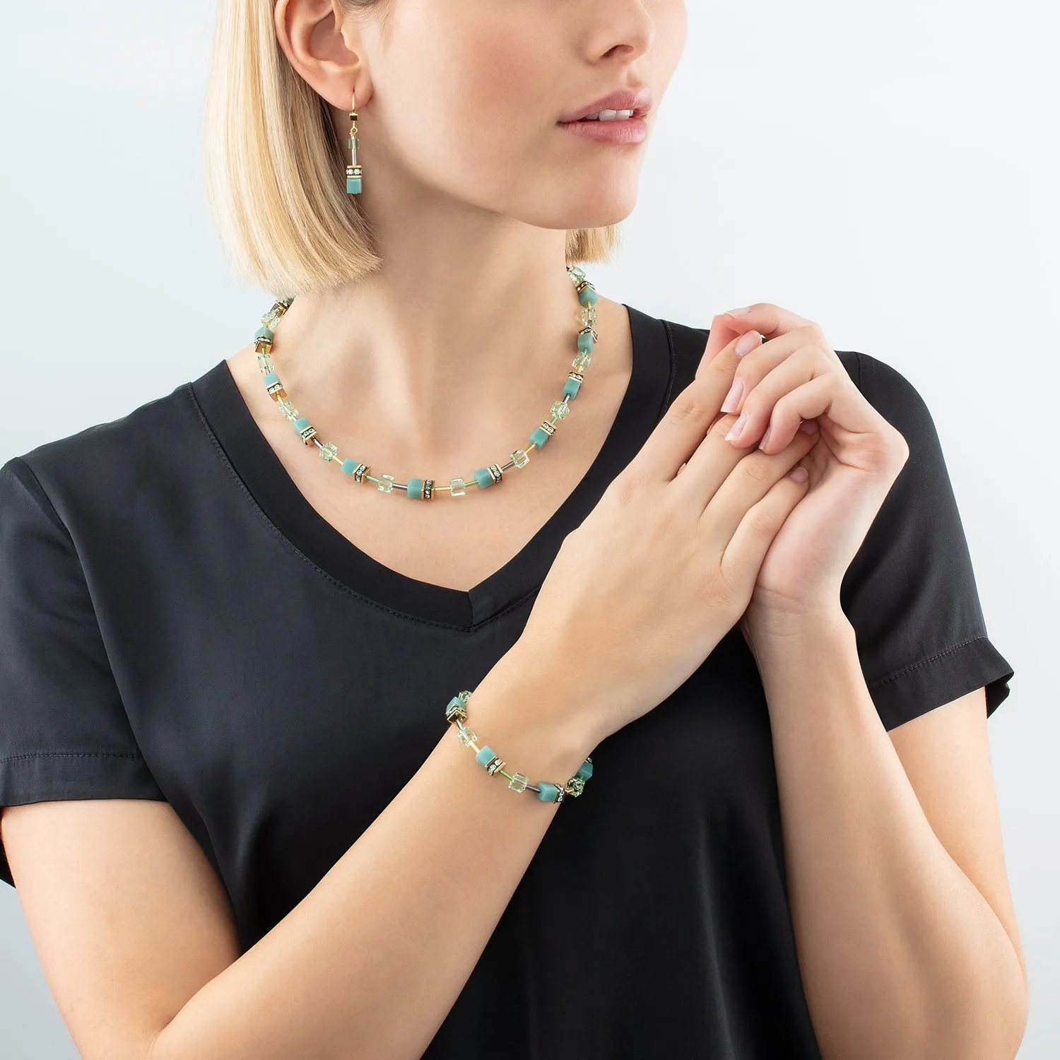 GeoCUBE? Iconic Mono Gold bracelet green