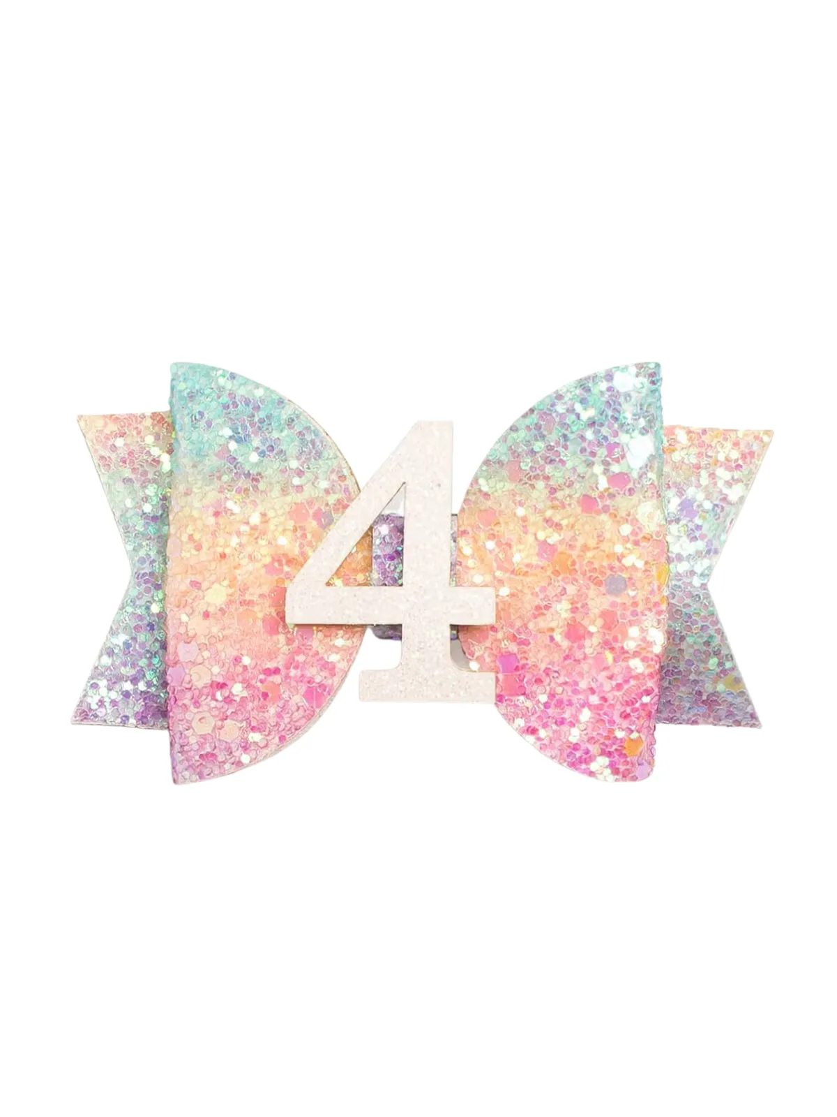 Glitter 4th Birthday Hair Clip