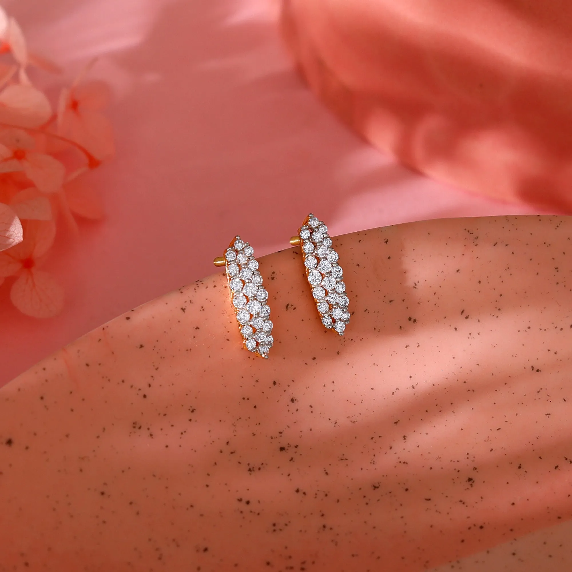 Gold Baroque Diamond Earrings