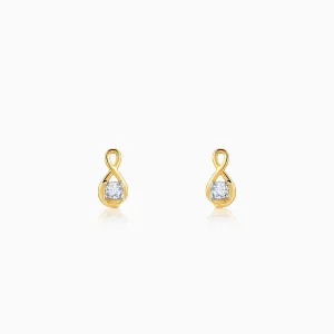 Gold Boundless Solitaire Diamond Studs