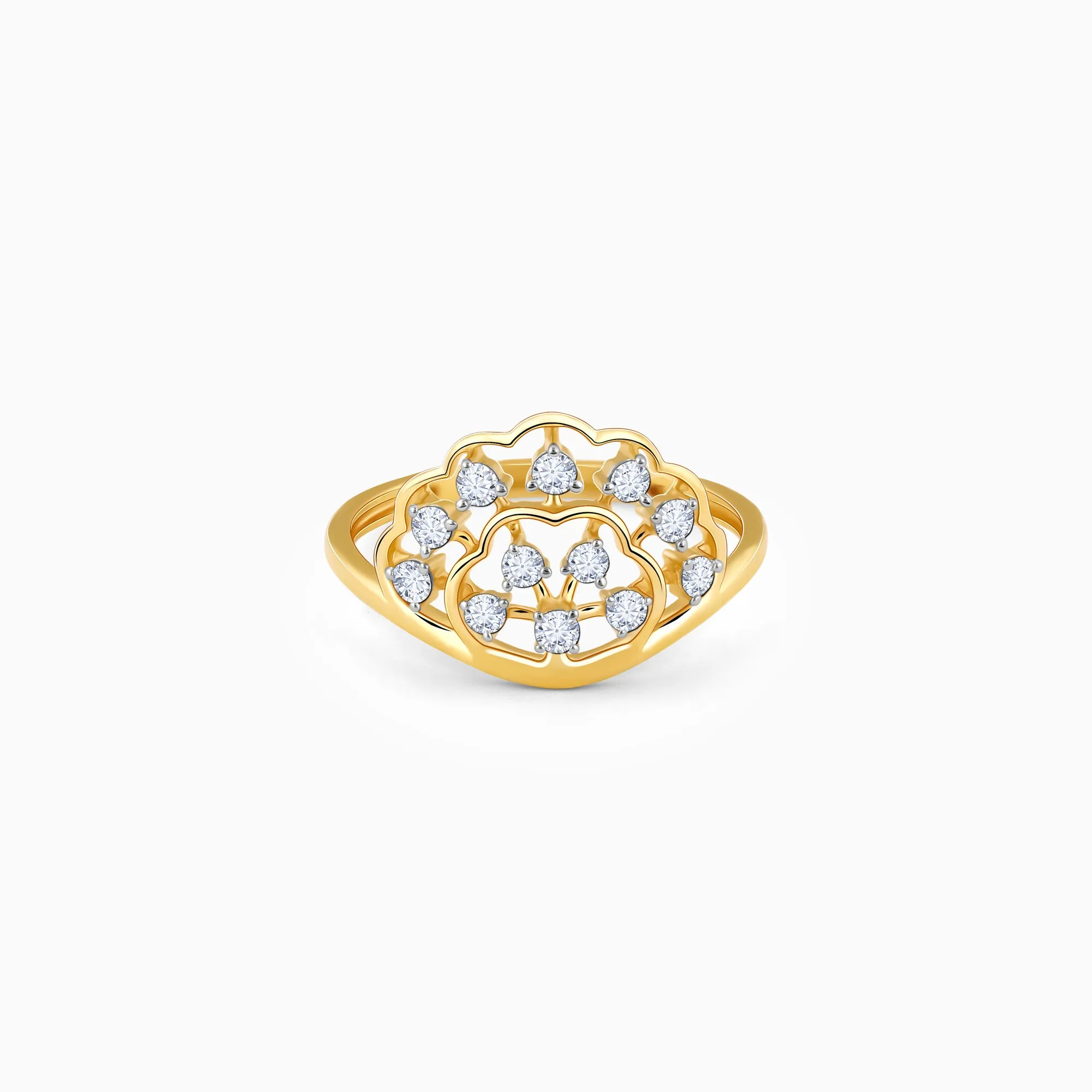 Gold Fanfare Diamond Ring