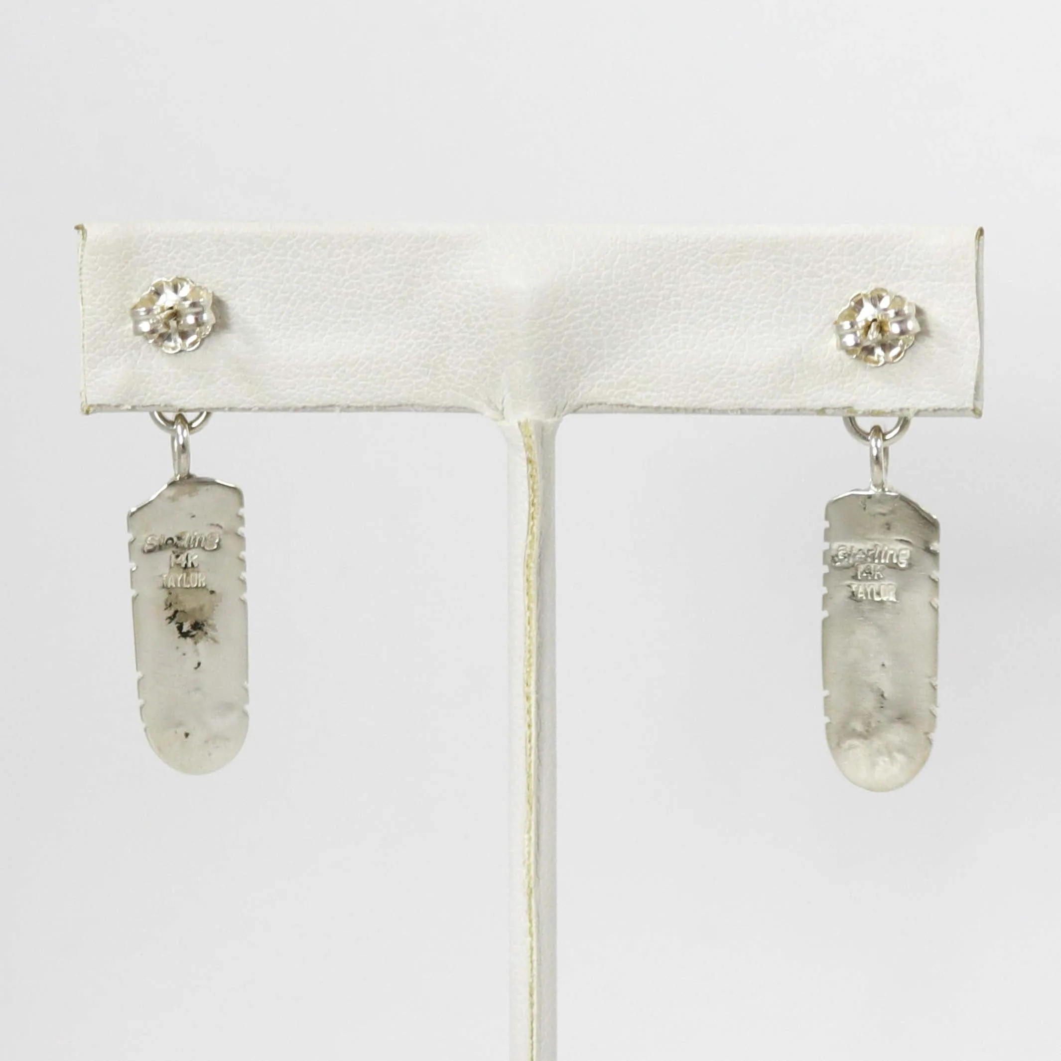 Gold on Silver Feather Earrings
