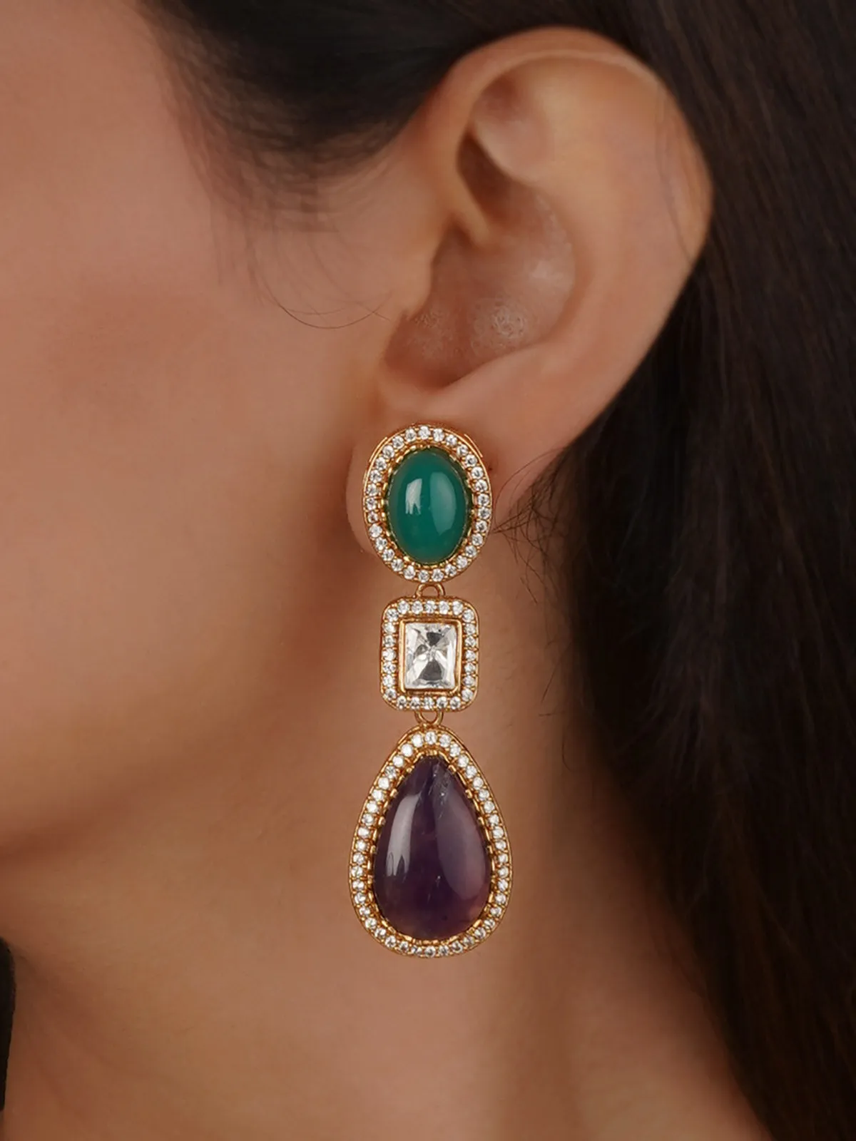 Gold Plated Contemporary Earrings - CC-EAR26