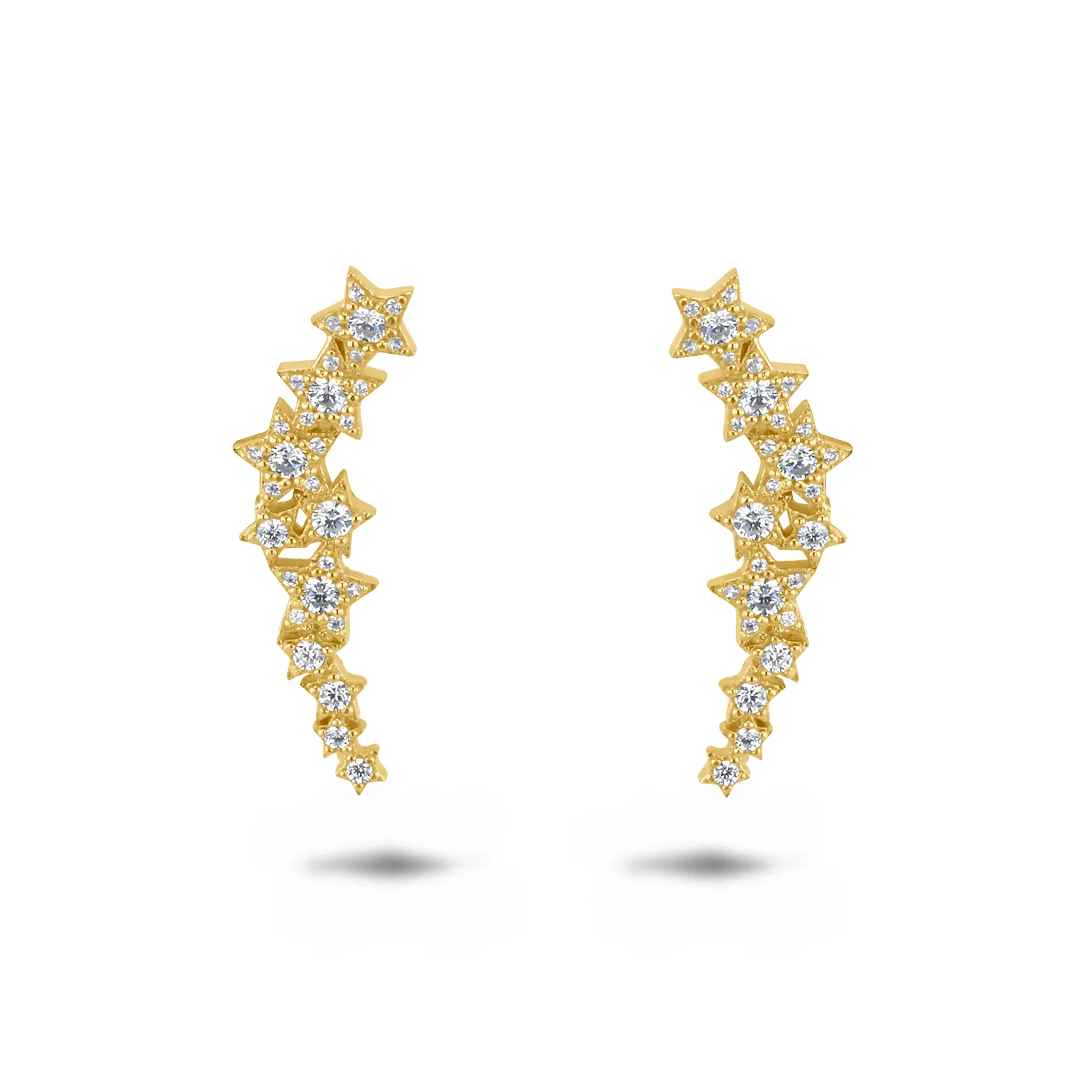Gold-plated earrings 18k yellow gold assembled with zirconium oxide