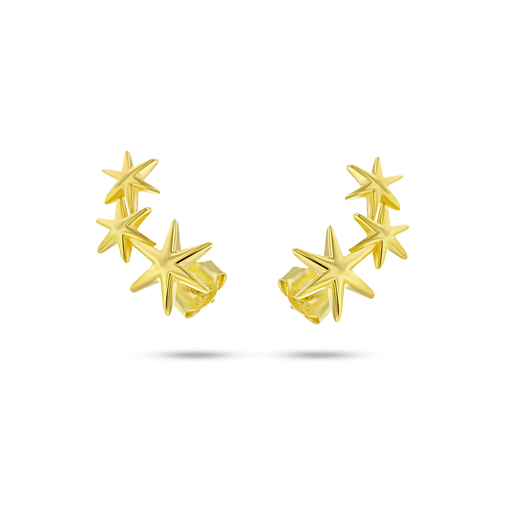 Gold-plated earrings 18k yellow gold assembled with zirconium oxide