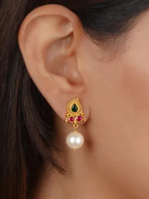 Gold Plated Jadau Kundan Earrings - ME1370
