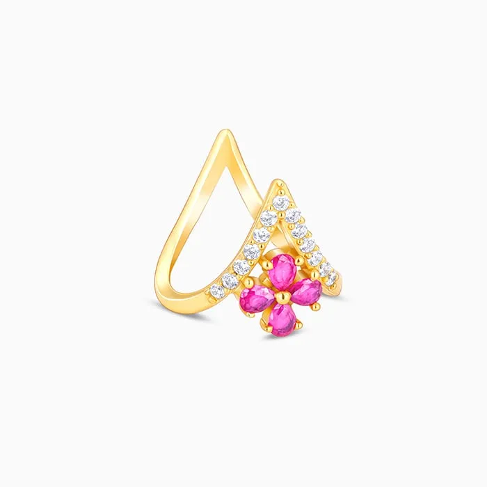 Golden Floral Grace Vanki Ring