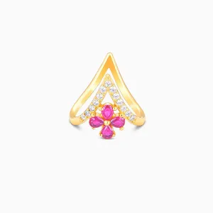 Golden Floral Grace Vanki Ring