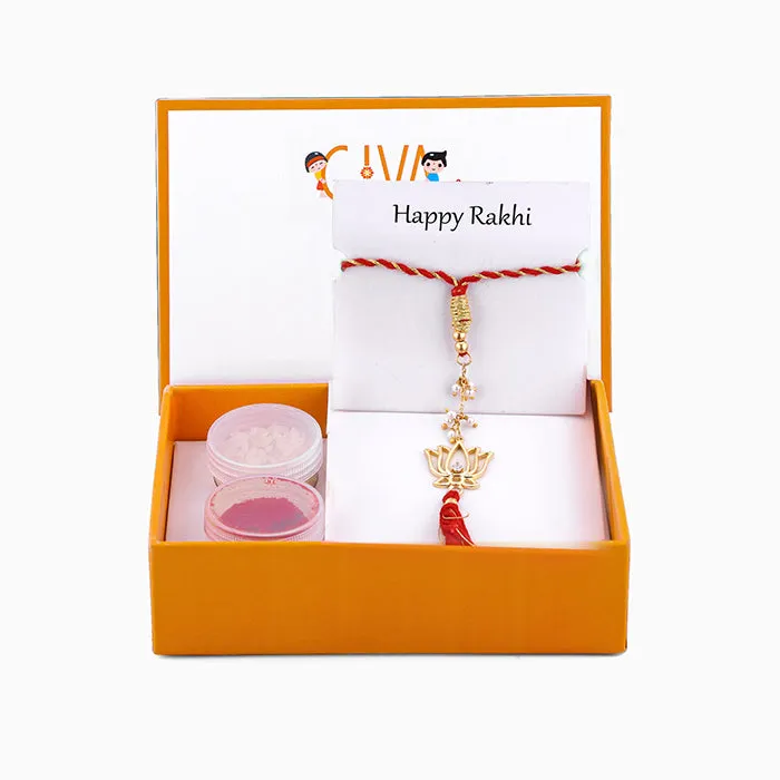 Golden Padmavati Lumba Rakhi