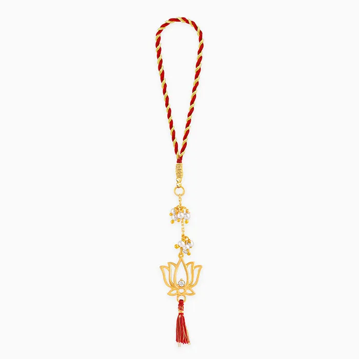 Golden Padmavati Lumba Rakhi