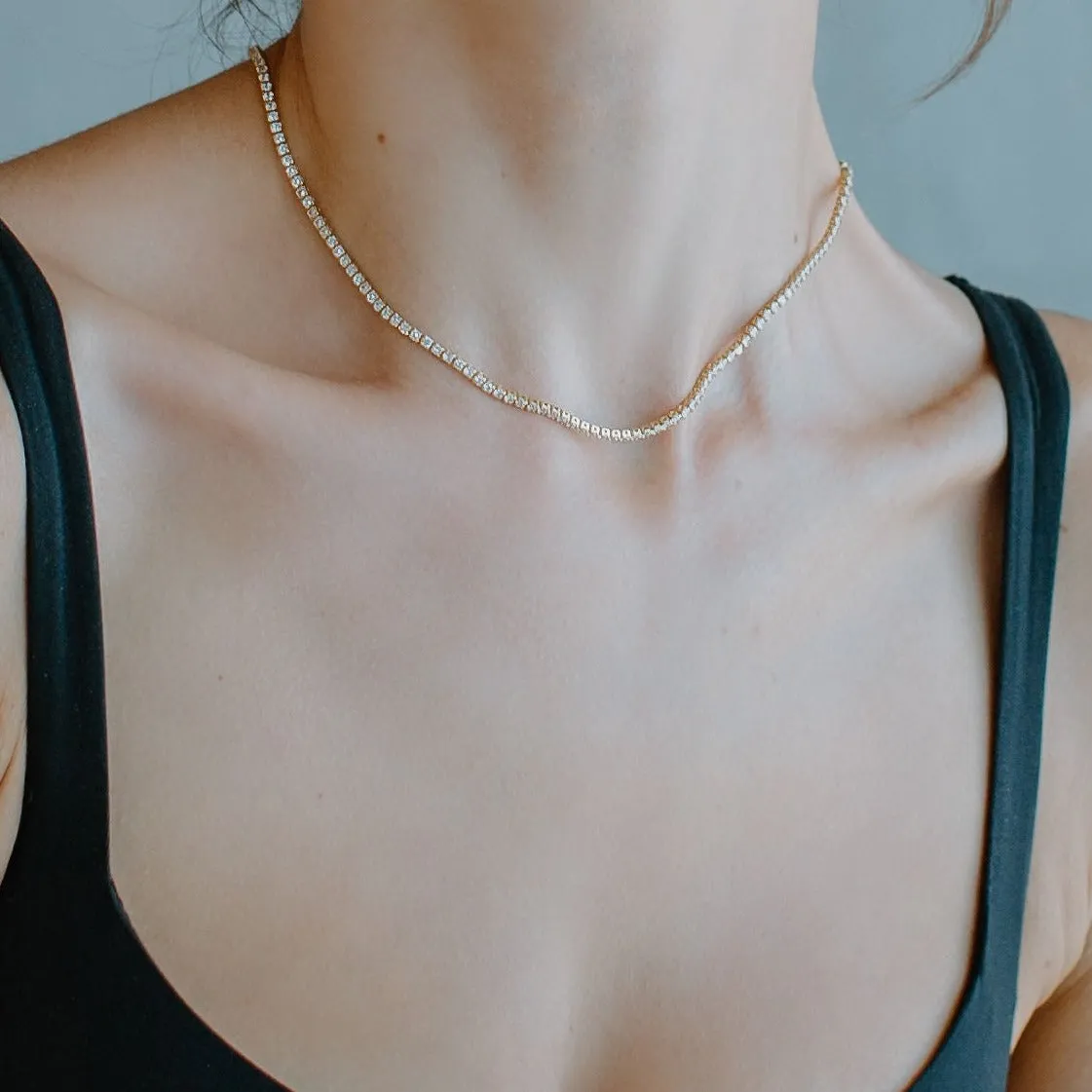 Gracie Tennis Necklace - White