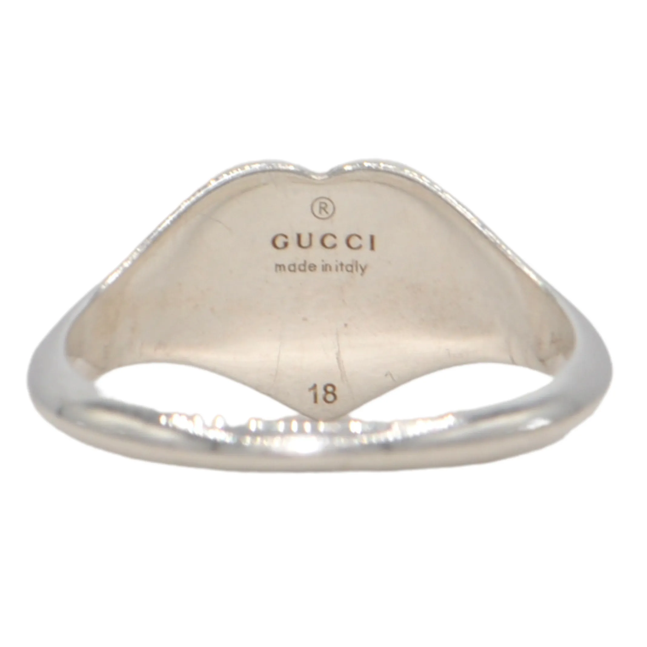 Gucci Sterling Silver Heart Ring with Interlocking G